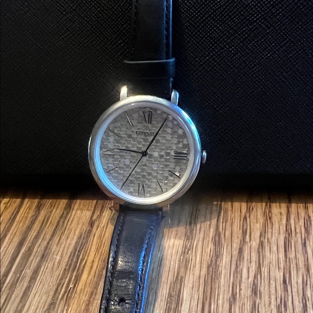 Fossil mosaic face Silver and Black Women's Watch